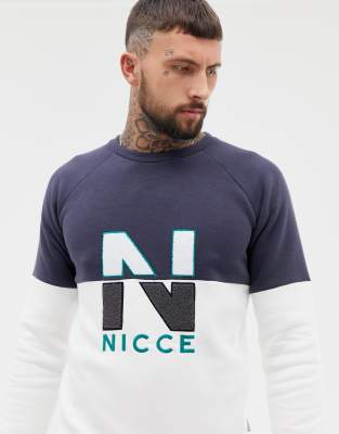 nicce blue split logo hoodie