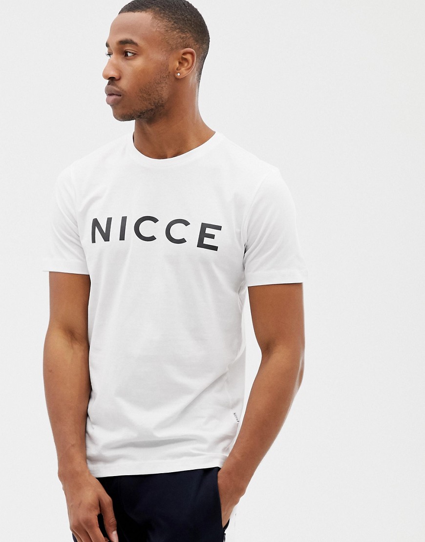 Nicce - T-shirt bianca con logo-Bianco