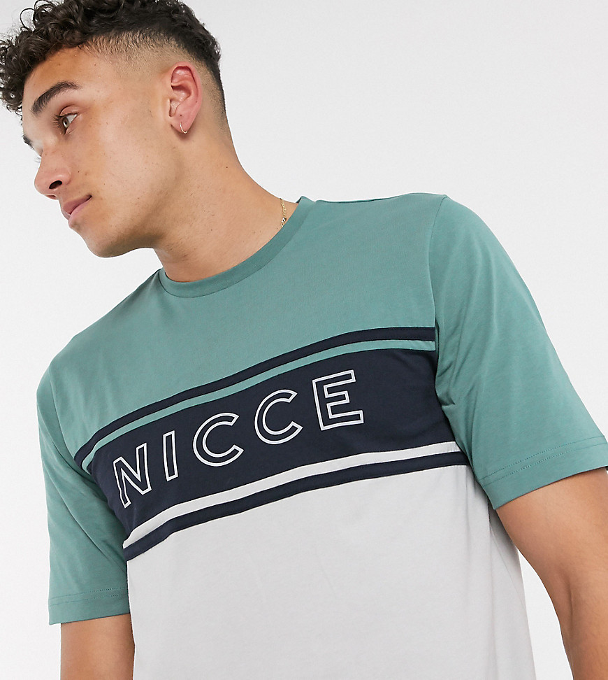 Nicce - T-shirt met logovlak in groen
