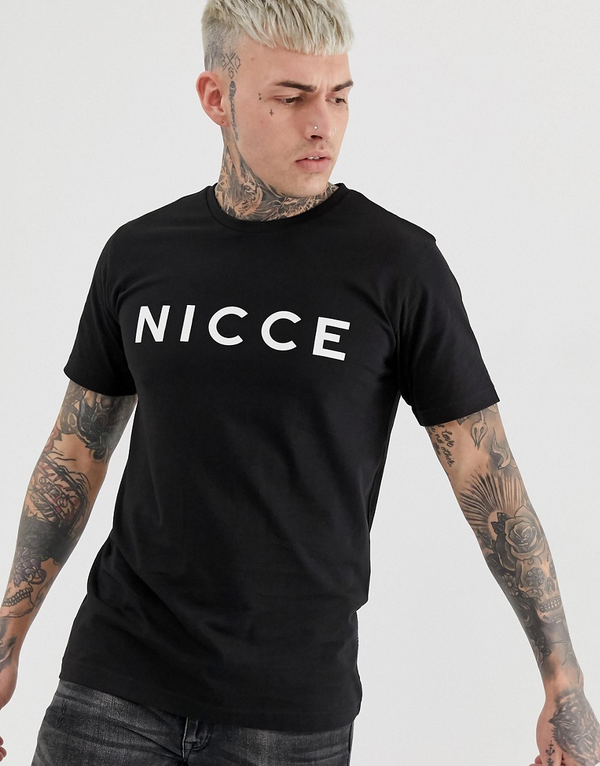 Nicce - T-shirt nera con logo-Nero