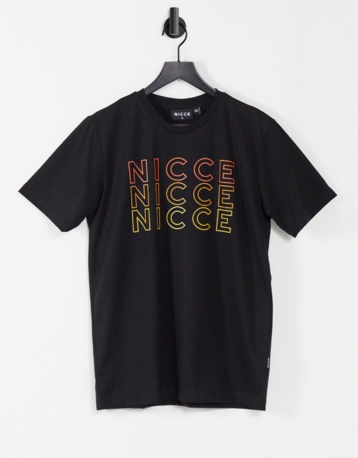 Nicce trois chest print t-shirt in black