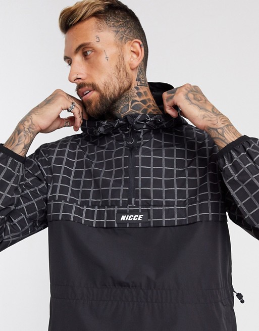 Nicce Truss reflective kagoule in black
