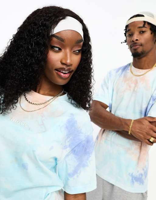 Nicce unisex colare t-shirt in multicoloured tie dye