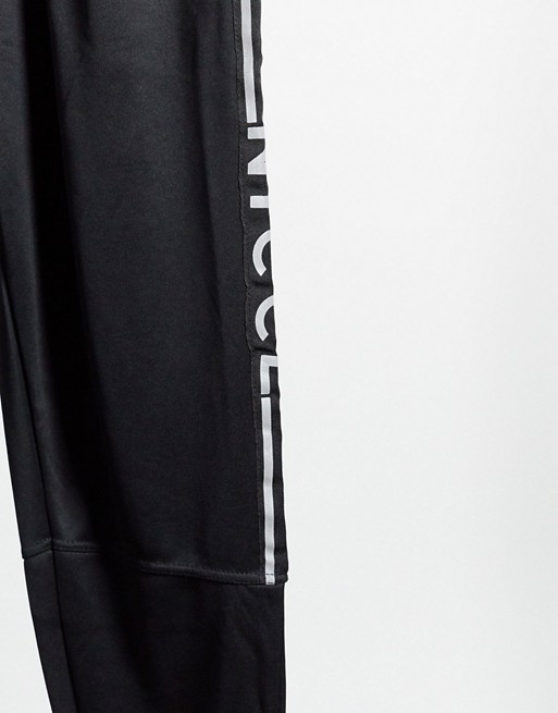 Nicce – Vertex – Czarne trykotowe joggersy dresowe ze wstawką z logo – część kompletu VTXC