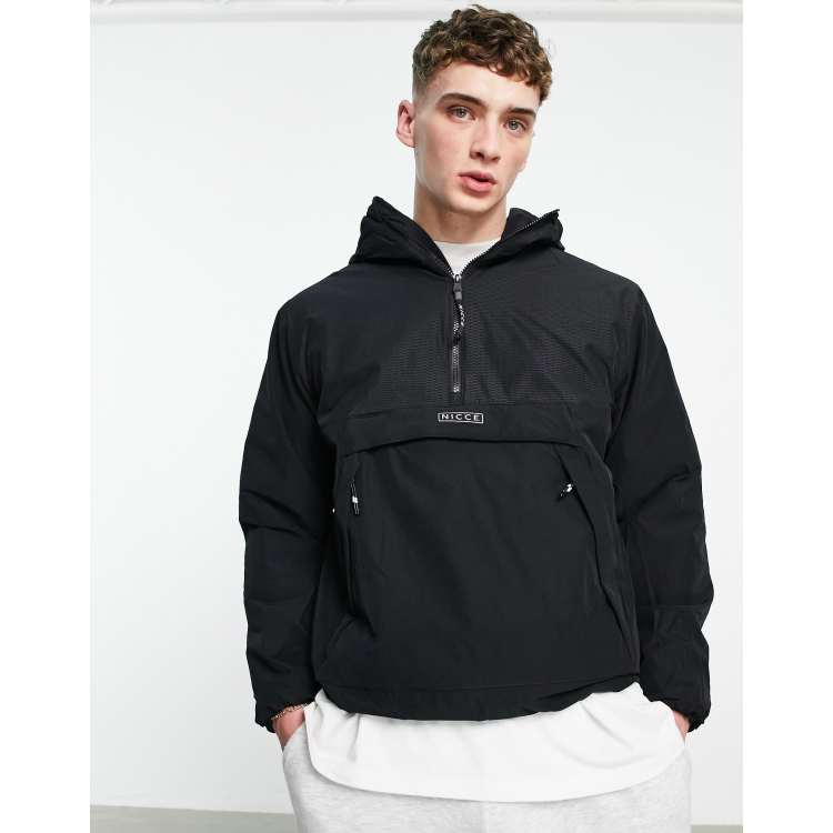 Nicce vision half zip jacket in black