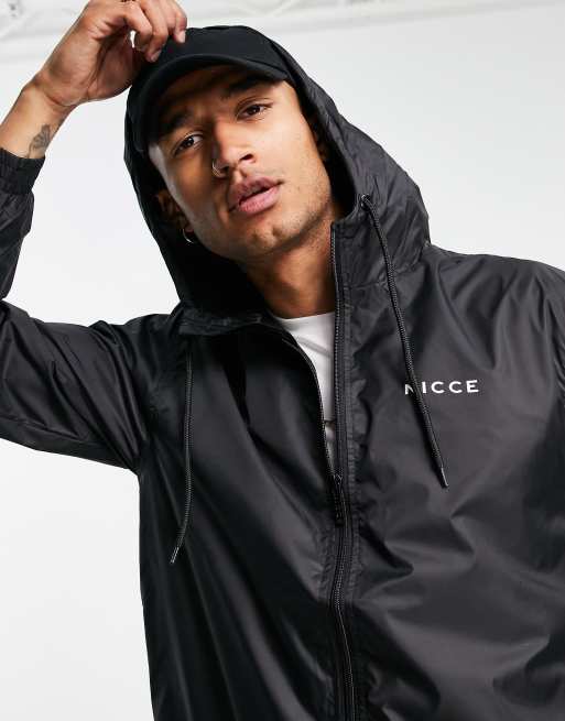 Nicce windbreaker jacket in black ASOS