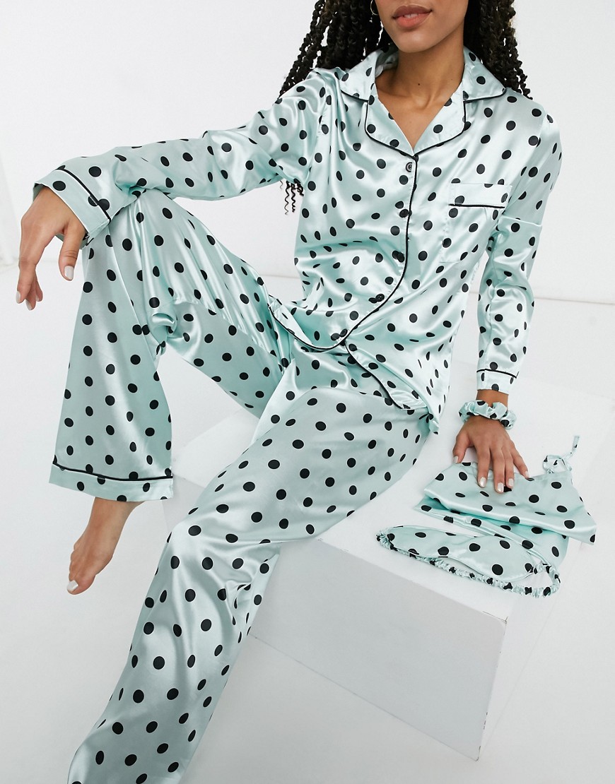 Night 5-piece sleepwear gift set in polka dot print-Multi
