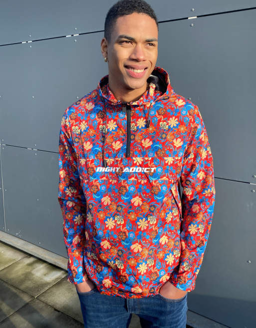Night Addict - Anorak met capuchon en bloemenprint