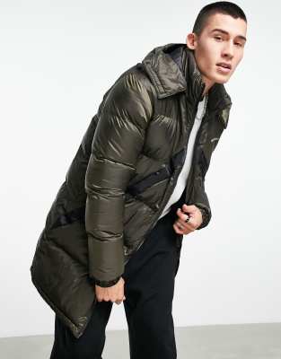 Night Addict astra hooded puffer jacket in matte khaki