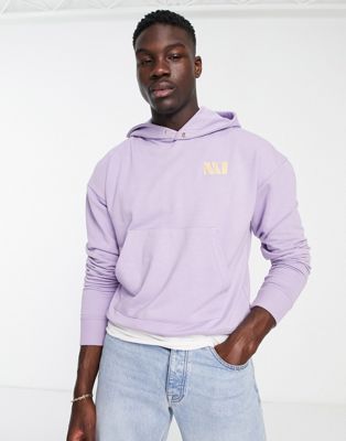 Night Addict back print hoodie in lilac