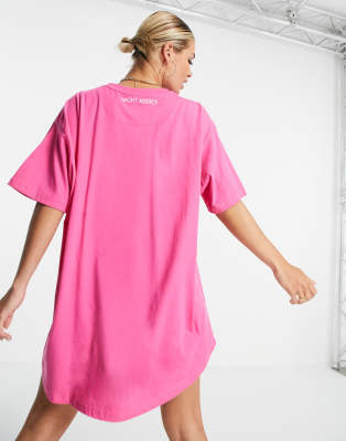 fuschia shirt dress