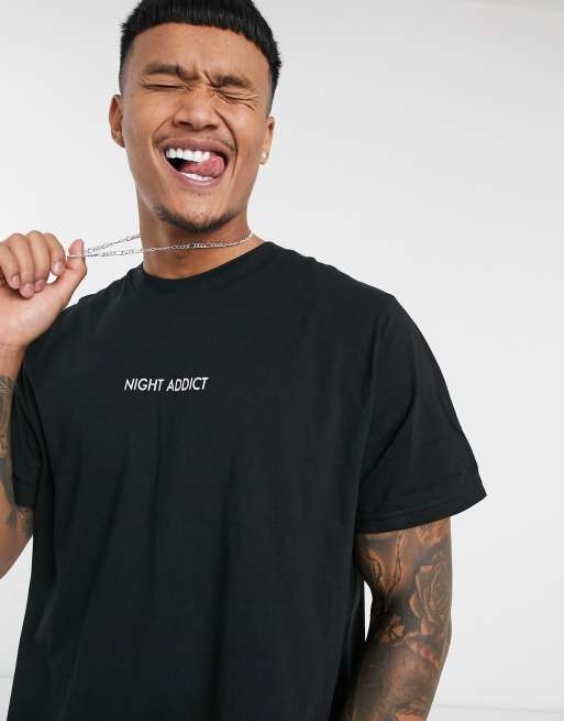 Night Addict central logo T-shirt in black