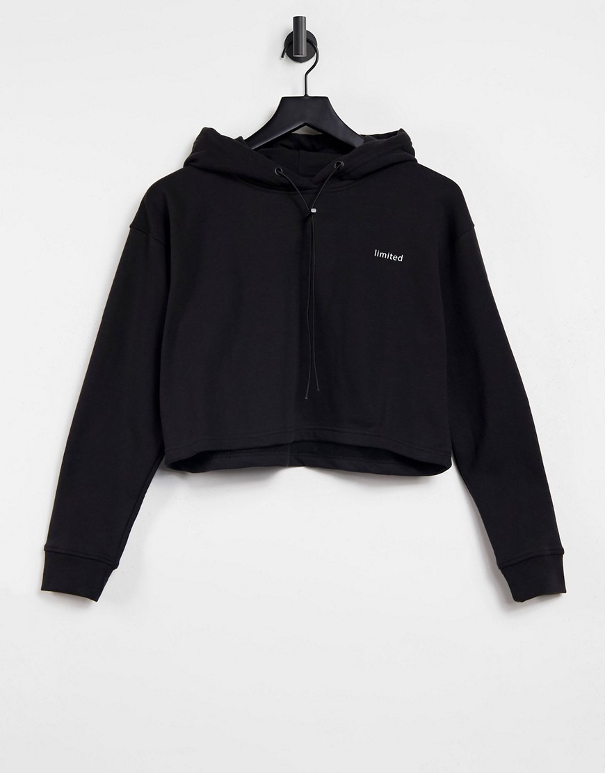 Night Addict coordinating cropped cargo tracksuit hoodie-Black