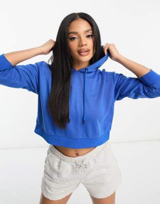 Champion reverse weave royal womens clearance crop hoodie