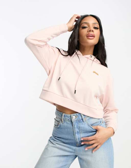 Adidas pink outlet crop hoodie