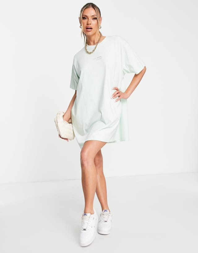 Night Addict dreams oversized t-shirt dress in sage