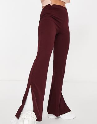 Night Addict Flared Leggings In Red