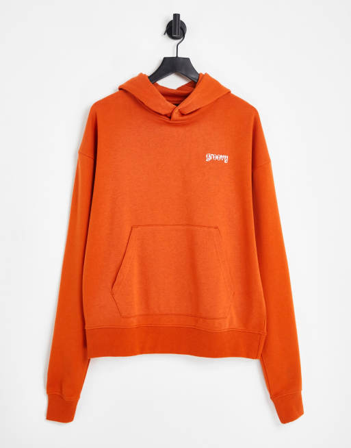 Night Addict groovy print hoodie in orange