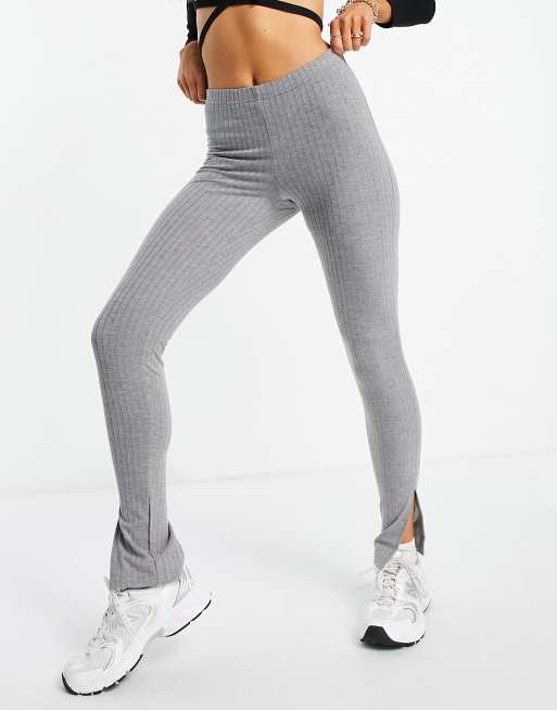 Night Addict - Leggings a coste con spacco sul fondo