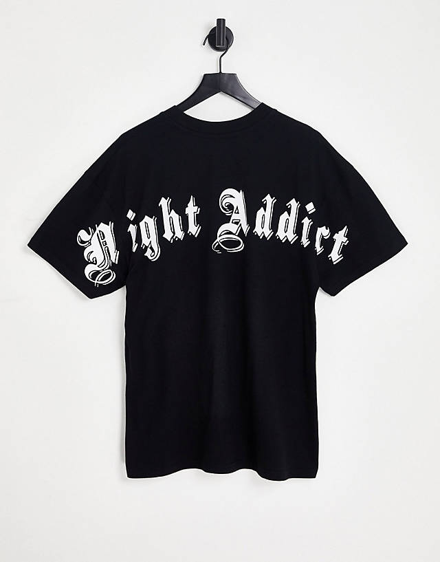 Night Addict - logo back printed t-shirt in black