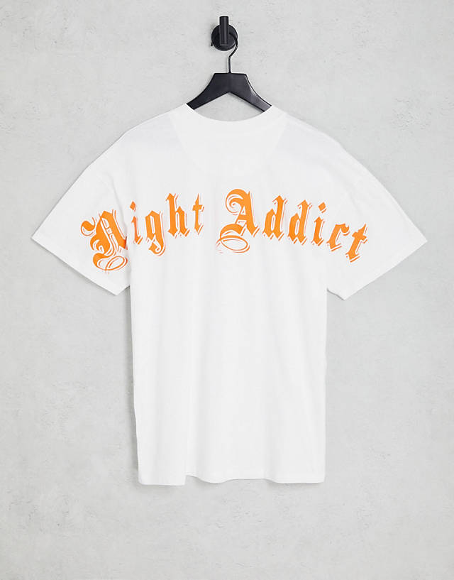 Night Addict - logo back printed t-shirt in white