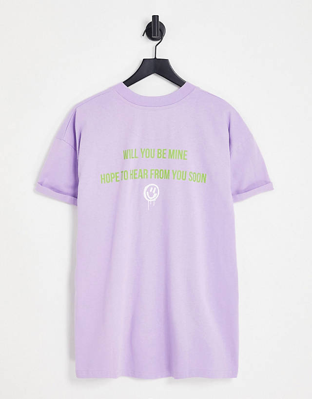 Night Addict - logo print t-shirt in lilac