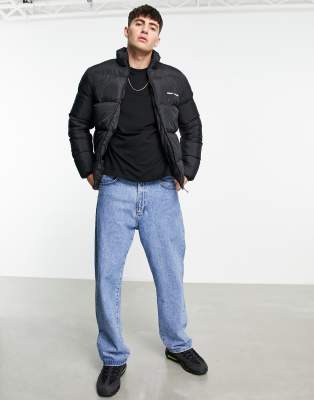 Night Addict logo puffer jacket in black - ASOS Price Checker