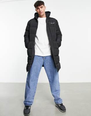 Night Addict long line puffer coat in black - ASOS Price Checker