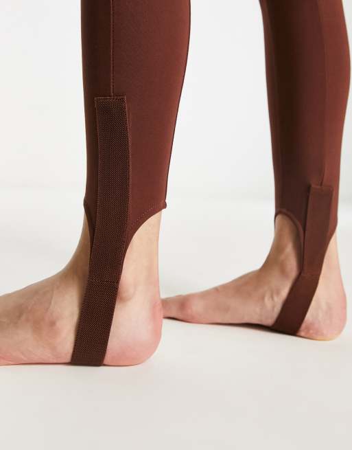 Night Addict nastine stirrup leggings in brown