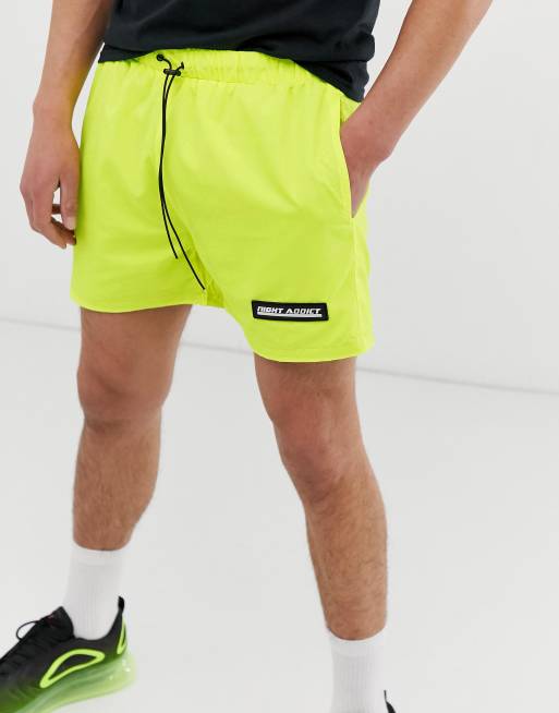 Night Addict neon running shorts ASOS