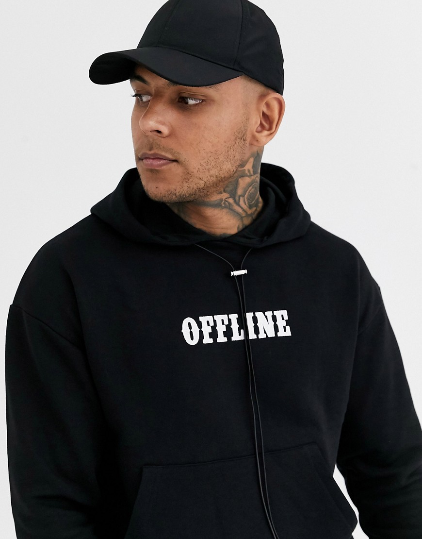 Night Addict offline hoodie-Black