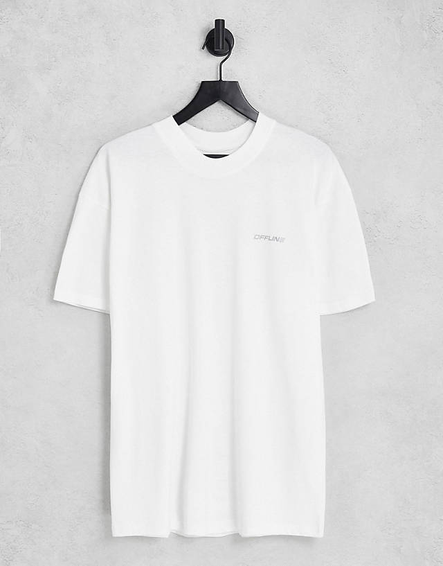 Night Addict - offline print t-shirt in white