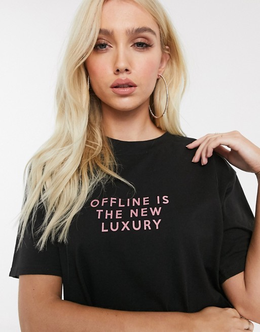 Night Addict offline slogan cropped t-shirt
