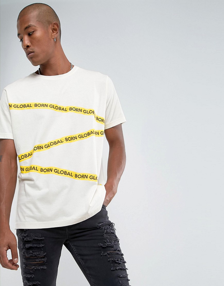 Night Addict – Oversize-T-Shirt Mit Logoband- Weiß XS