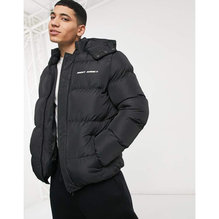 Night Addict padded puffer jacket in brown - ShopStyle