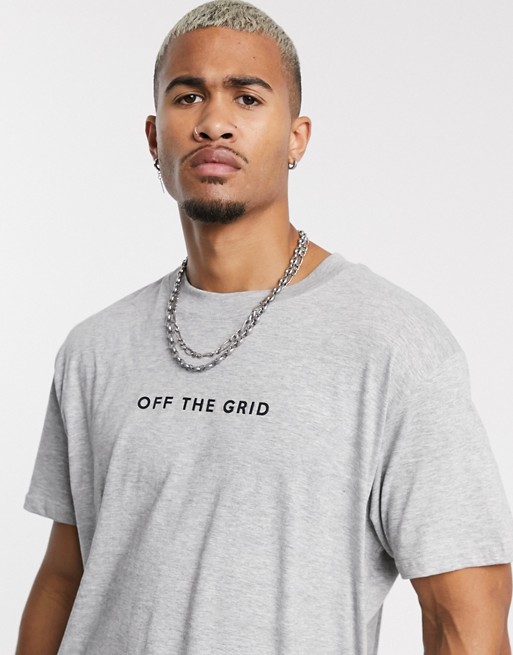 Night Addict oversized off the grid slogan t-shirt