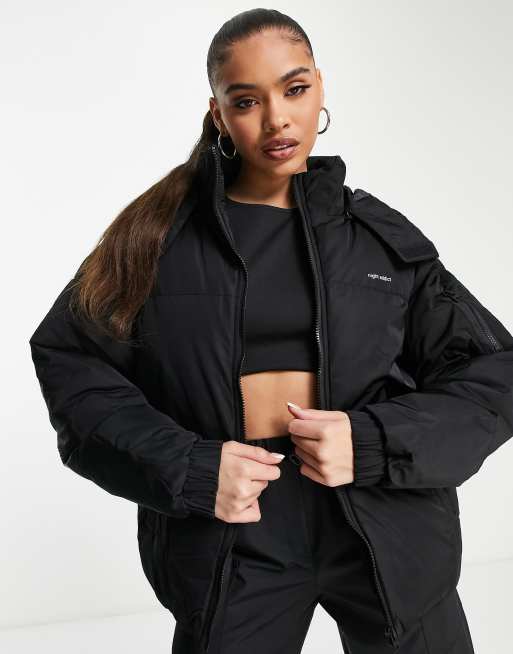 Night Addict oversized hooded puffer jacket