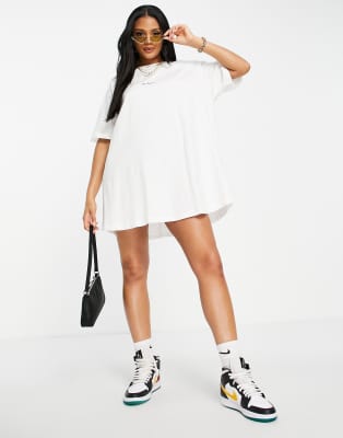 white slogan t shirt dress