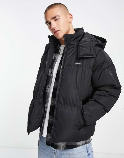 Night Addict padded puffer jacket in black | ASOS