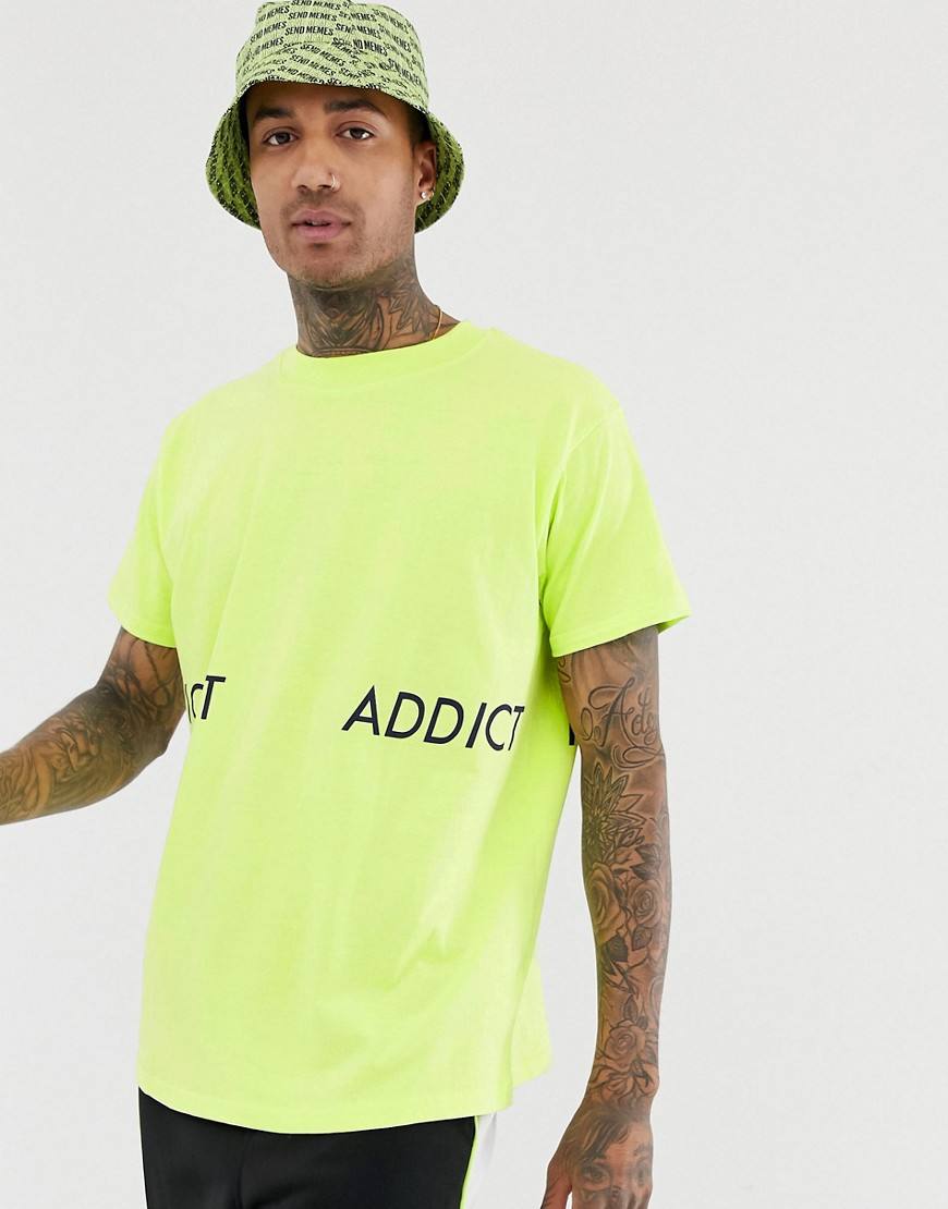 Night Addict pastel neon oversized t-shirt-Green