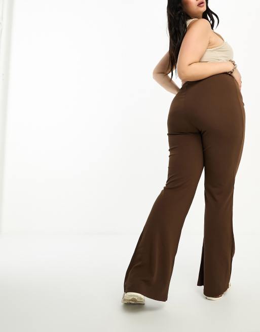 Buy Plusssclub Women's Plus Size Flared Pant All Day Wear Trousers