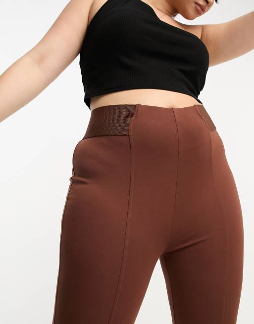 Night Addict Plus Nastine stirrup leggings in brown, 4 of 4