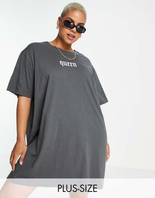 Plus size grey 2025 t shirt dress