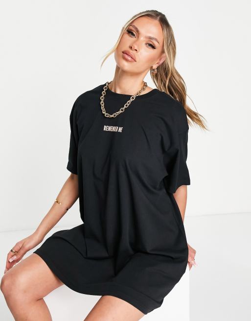 Night Addict remember me oversized t-shirt dress in black