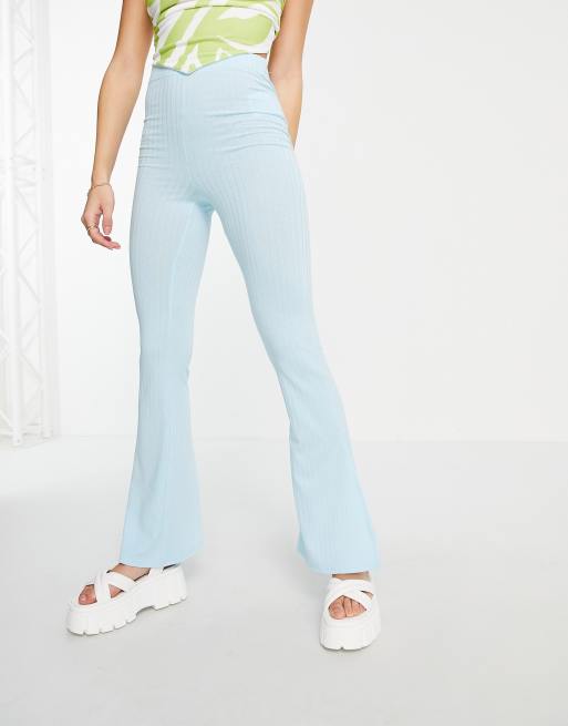 Night Addict – Ribbade utsvängda leggings med slits vid fållen, del av set, 4 av 4