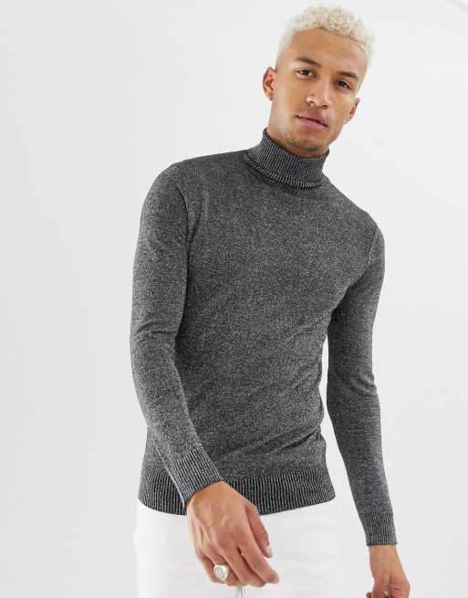 Silver roll neck clearance top