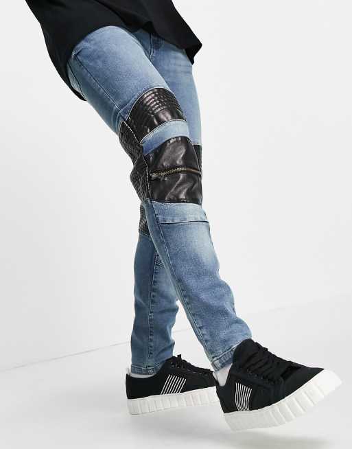 Combination skinny clearance biker jeans