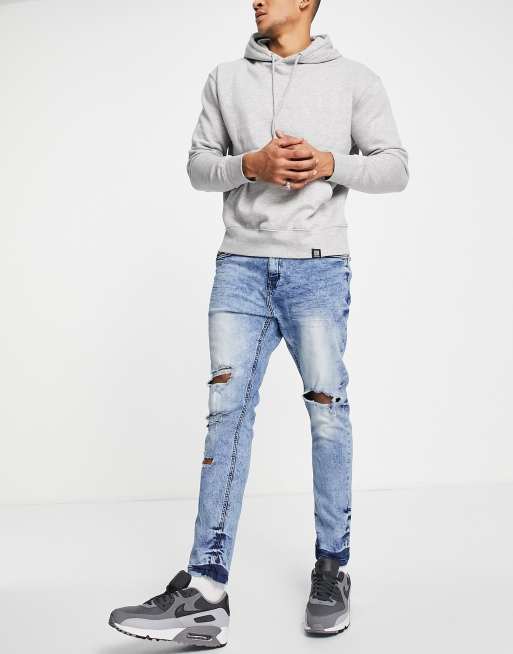 Night Addict - Skinny jeans in blauw met medium wassing