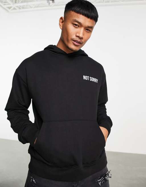 Night Addict  Sorry not sorry backprint  Hoodie in black