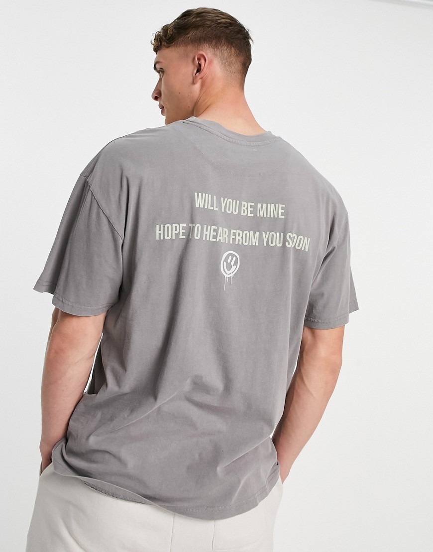Night Addict - T-shirt à logo imprimé - Gris